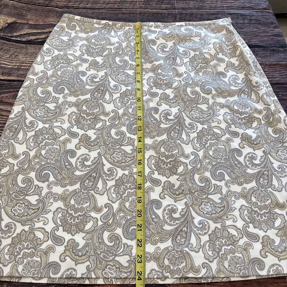 Brooks Brothers 346 Paisley Pencil Skirt Cotton Spandex Lined Size 14 - Picture 5 of 7